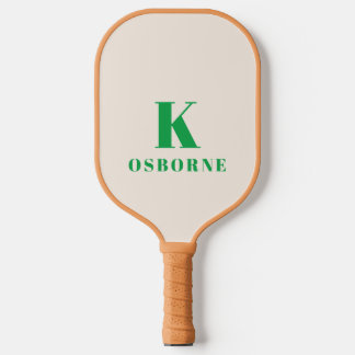 Palas De Pickleball Paleta de Pickleball con Monograma Moderno Green C