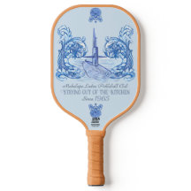 Paleta de pickleball con temática submarina