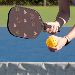 Palas De Pickleball Paleta de Pickleball de Corazón Diseño Fondo Marró