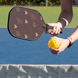 Palas De Pickleball Paleta de Pickleball de Corazón Diseño Fondo Marró