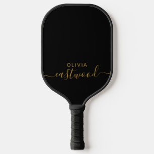 Palas De Pickleball Paleta de Pickleball de Monograma Moderno Negro y