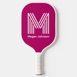 Palas De Pickleball Paleta de Pickleball de Monograma Moderno Rosa Fue