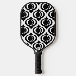 Palas De Pickleball Paleta de pickleball de remolinos en blanco y negr