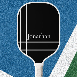 Palas De Pickleball Paleta de pickleball en blanco y negro con nombre