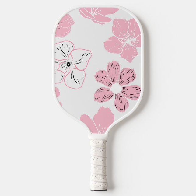 Palas De Pickleball Paleta de pickleball floral rosa (Anverso)