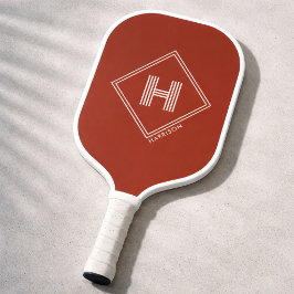 Palas De Pickleball Paleta de Pickleball | Monograma Geométrico Elegan