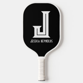 Palas De Pickleball Paleta de Pickleball Monograma Mínimo Negra