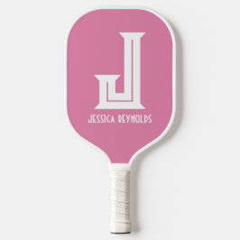 Palas De Pickleball Paleta de Pickleball Monograma Mínimo Rosa
