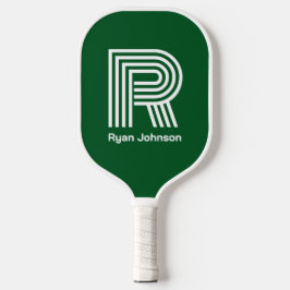 Palas De Pickleball Paleta de Pickleball Monograma Verde Moderna