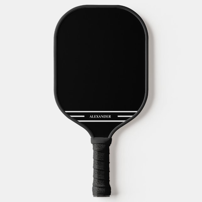 Palas De Pickleball Paleta de Pickleball Negra y Blanca con Nombre (Anverso)