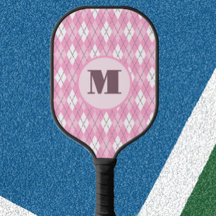 Palas De Pickleball Paleta de pickleball personalizada argyle rosa