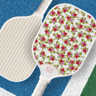 Palas De Pickleball Paleta de pickleball roja y rosa con linda franja 