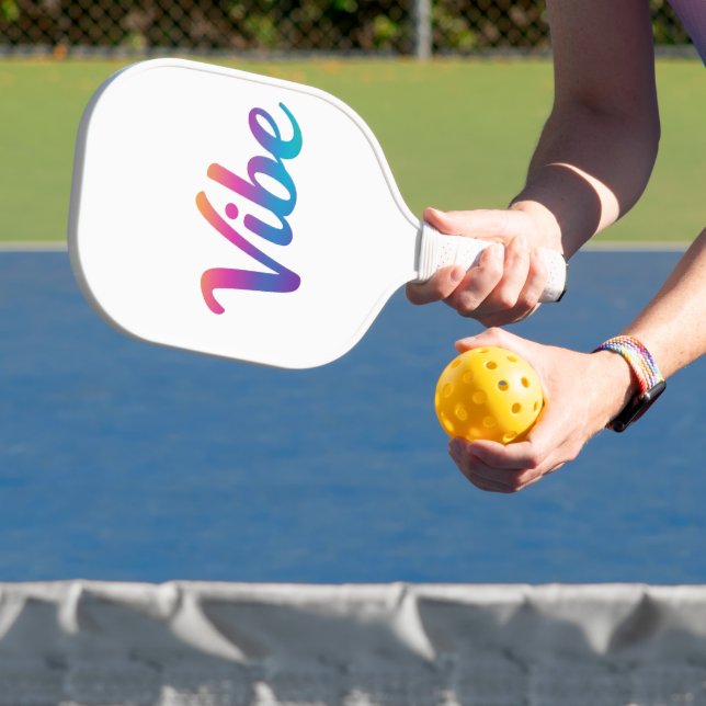 Palas De Pickleball Paleta de Pickleball Vibe Rainbow Script – (in situ)