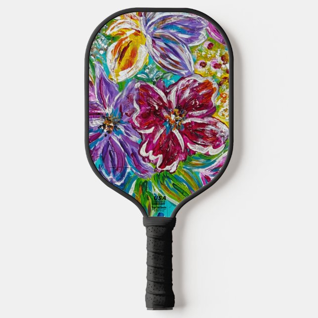 Palas De Pickleball Paleta Floral de pellebol (Anverso)