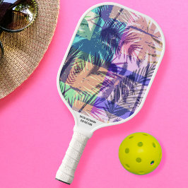 Palas De Pickleball Palm de playa tropical Imprimir nombre personaliza
