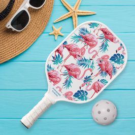 Palas De Pickleball Palm Flamingo Tropical Imprimir Nombre Personaliza