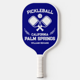Palas De Pickleball Palm Springs California Personalizado blanco azul 
