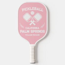 Palas De Pickleball Palm Springs California Personalizado rosa y blanc