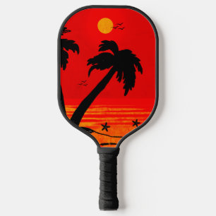 Palas De Pickleball Palm Trees Beach Blazing Sun B