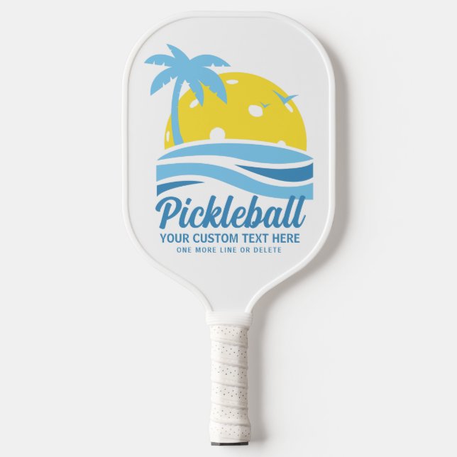 Palas De Pickleball Palm Trepar Tropical De Baloncesto Para Añadir Tex (Anverso)