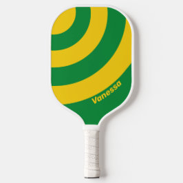 Palas De Pickleball Palm Tropical Retro Tiras de tres círculos con nom