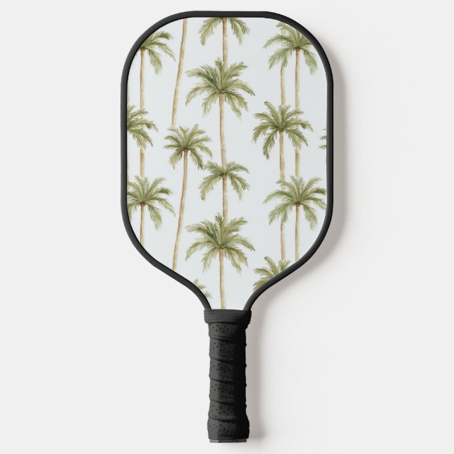 Palas De Pickleball Palmeras Blancas Verdes Tropicales (Anverso)