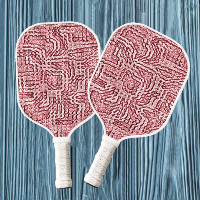 Palas De Pickleball Panel floral rojo (This Red Floral Panel Pickleball Paddle has an Abstract, floral pattern to its design.)
