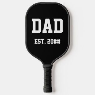Palas De Pickleball Papá Est. 20xx Año de Establecimiento Negro y Blan