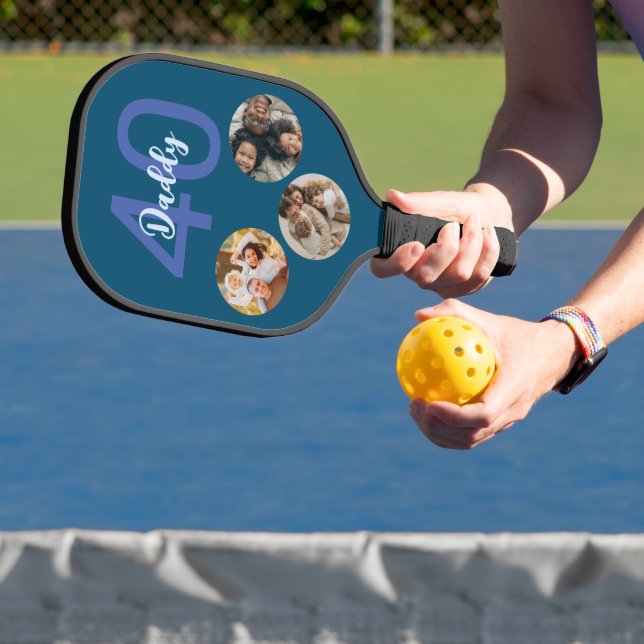 Palas De Pickleball Papi personalizado 40 cumpleaños Collage de fotos  (in situ)
