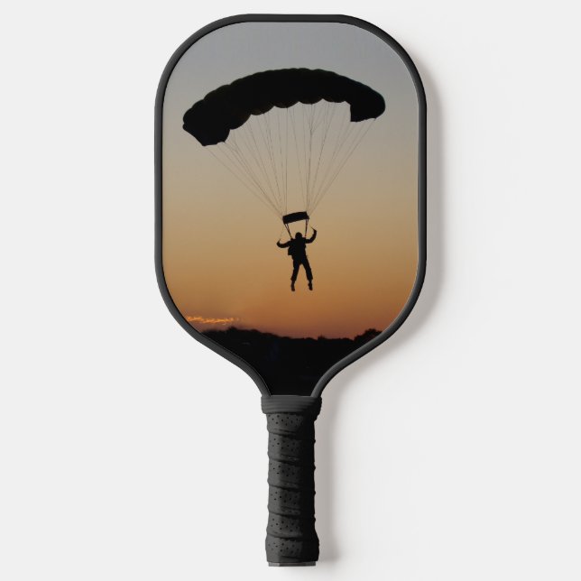 Palas De Pickleball Paracaídas de Skydiver al atardecer (Anverso)