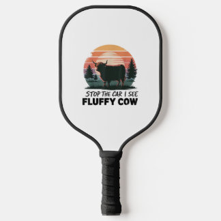 Palas De Pickleball Parar El Auto Ver Suns Fluffy Cow Highland Cow Far