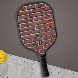 Palas De Pickleball Pared de ladrillo rojo con iniciales o nombre