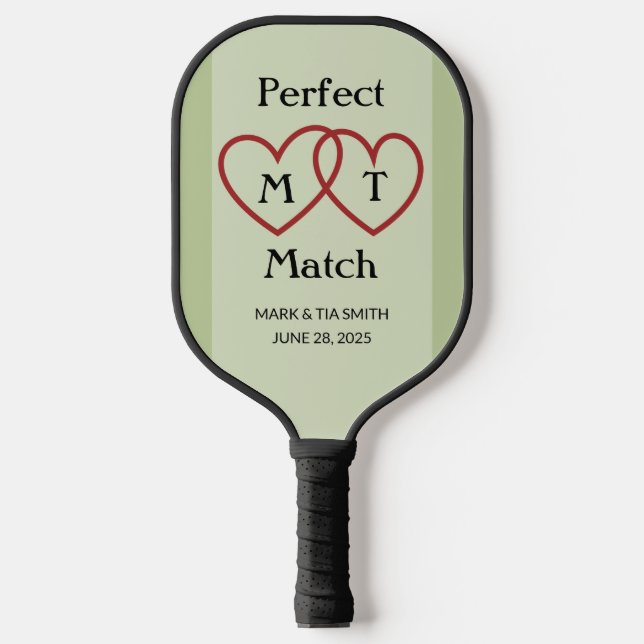 Palas De Pickleball Partida perfecta Monograma Blue Pickleball (Anverso)