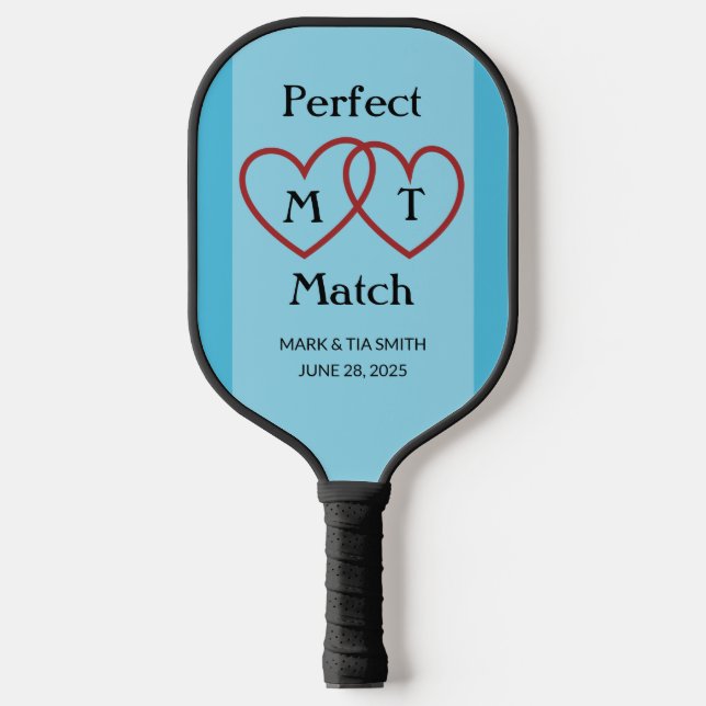 Palas De Pickleball Partida perfecta Monograma Blue Pickleball (Anverso)