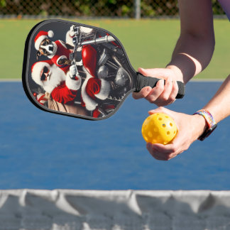 Palas De Pickleball Paseo en motocicleta festivo por Santa y su compañ