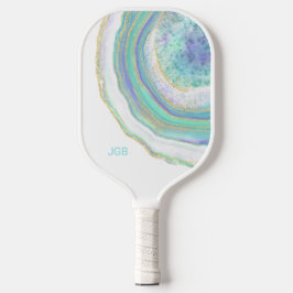 Palas De Pickleball Pastel Aqua y Agate Morado con Monograma