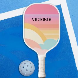 Palas De Pickleball Pastel Cute Patrón de Bonito Moderno Hippie de est