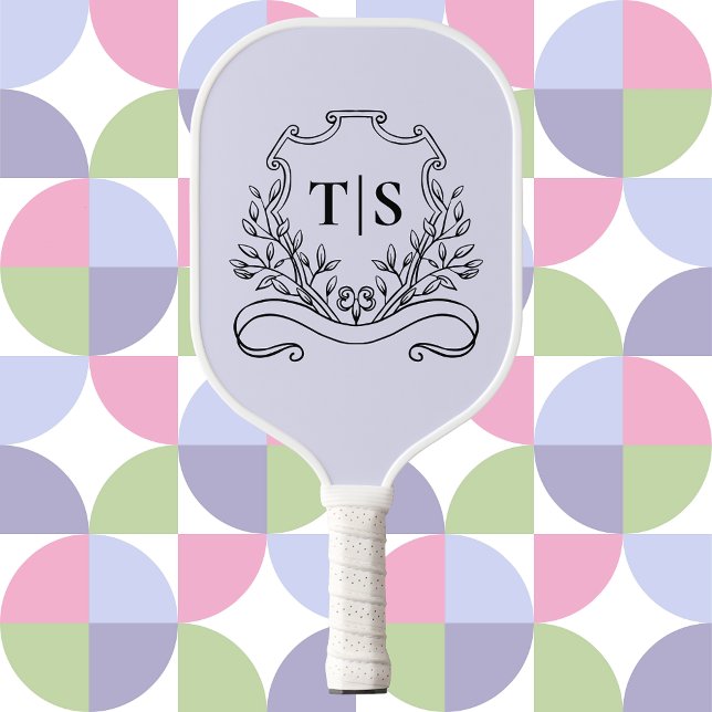 Palas De Pickleball Pastel Lavender Lilac Monogram Initial Classic (Pastel Lavender Lilac Monogram Initial Classic Pickleball Paddle)