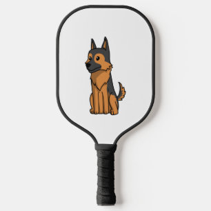 Palas De Pickleball Pastor Alemán Dibujo Animado Lindo