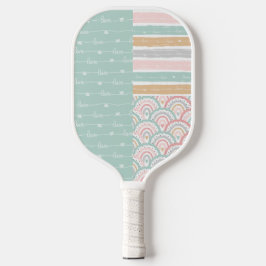 Palas De Pickleball Patchwork Heart Rainbow Pastel - Paddle de bolas