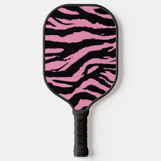 Palas De Pickleball Patrón animal de impresión de cebra rosa (Anverso)