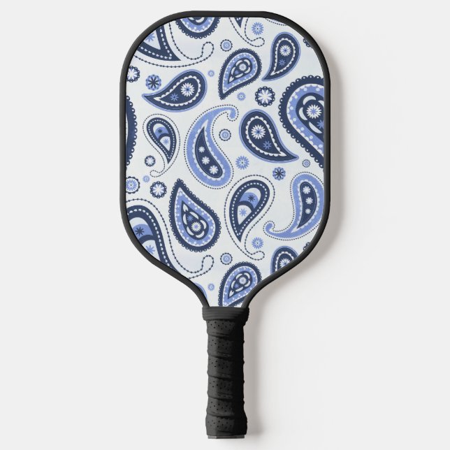Palas De Pickleball Patrón azul paisley (Anverso)