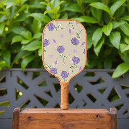Palas De Pickleball Patrón botánico de Boho floral beige morado Rosa