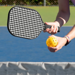 Palas De Pickleball Patrón clásico de houndstooth negro