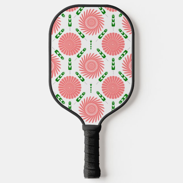 Palas De Pickleball patrón con flores rosas (Anverso)