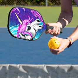 Palas De Pickleball Patrón continuo de unicornio blanco de fantasía