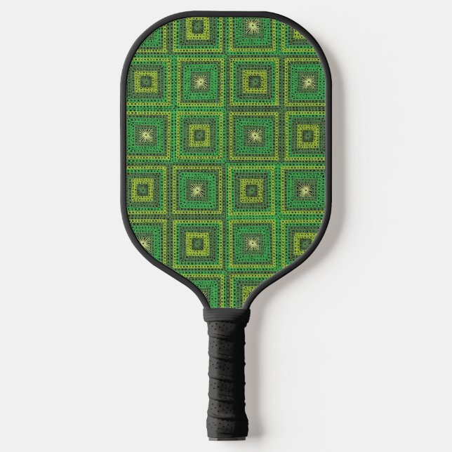 Palas De Pickleball Patrón cuadrado de granjas verde (Anverso)