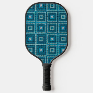 Palas De Pickleball Patrón cuadrado de grano azul