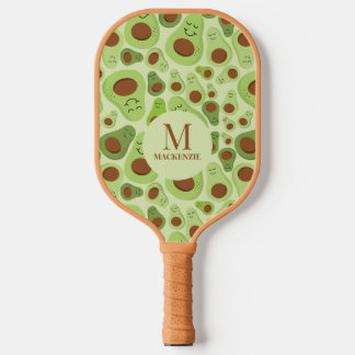 Palas De Pickleball Patrón de aguacate con monograma