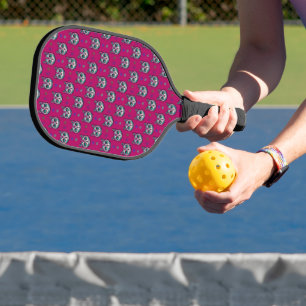 Palas De Pickleball Patrón de arte de gato de Calavera